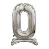 BALLON METALLIQUE CHIFFRE 0 ARGENT 76 CM 