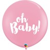 1 BALLON GEANT LATEX 3'' OH BABY ROSE 