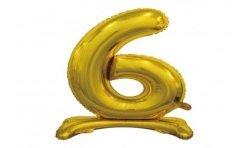 BALLON METALLIQUE CHIFFRE 6 OR 76 CM