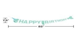 BANNER NARWHAL HAPPY BIRTHDAY VERTE 207 CM X 19 CM