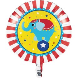 BALLON METALLIQUE ROND ELEPHANT CIRQUE 45 CM 