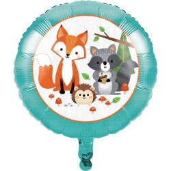 BALLON METALLIQUE ROND ANIMAUX DE LA FORETS 45.7 CM 