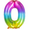 BALLON METALLIQUE CHIFFRE 0 ARC EN CIEL MULTICOLORE 86 CM BALLON METALLIQUE CHIFFRE 0 ARC EN CIEL MULTICOLORE 86 CM