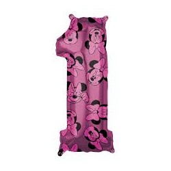 BALLON METALLIQUE CHIFFRE 1 MINNIE MOUSE 66 CM 