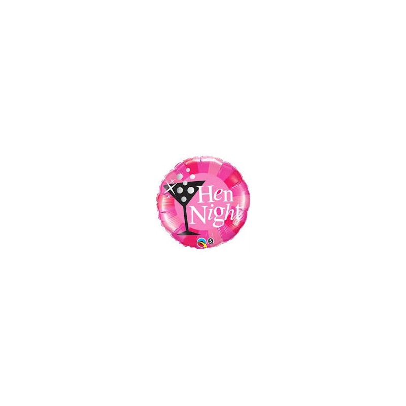 BALLON METALLIQUE ROND ROSE ET NOIR HEN NIGHT EVJF 46 CM 