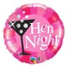 BALLON METALLIQUE ROND ROSE ET NOIR HEN NIGHT EVJF 46 CM 