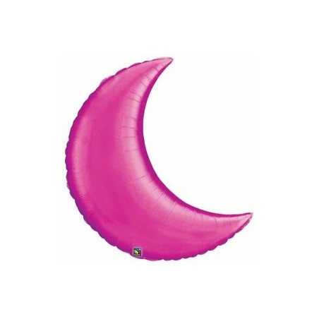 BALLON LUNE METALLIQUE QUALATEX 35" OU 89 CM FUSCHIA