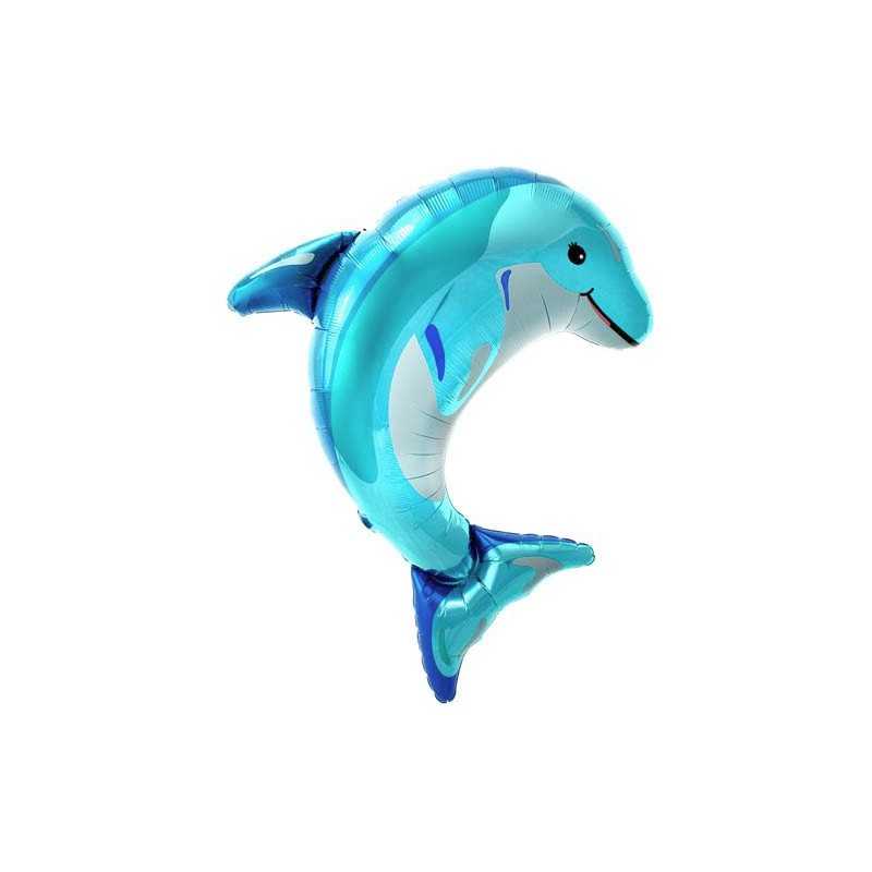 BALLON METALLIQUE DAUPHIN BLEU 79 CM 
