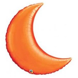 BALLON LUNE METALLIQUE QUALATEX 35" OU 89 CM ORANGE