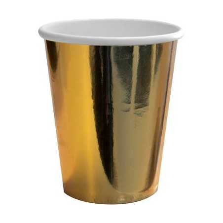 8 GOBELETS OR METALLIQUES  250 ML 