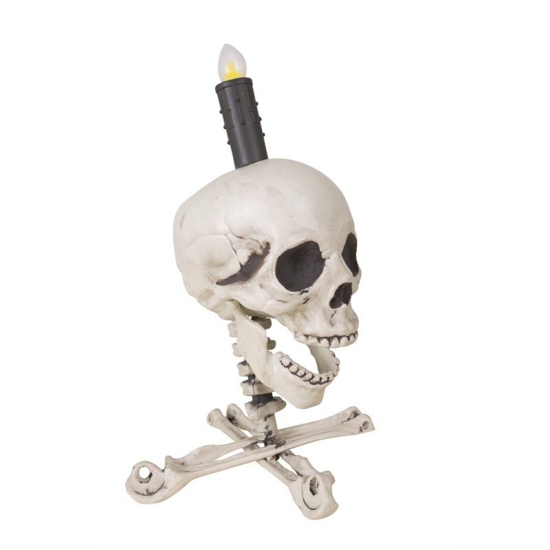 BOUGEOIR TETE DE MORT LUMINEUX
