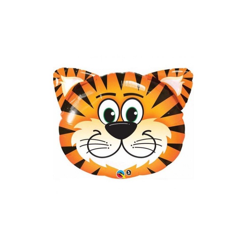 BALLON METALLIQUE TETE DE TIGRE 30 CM