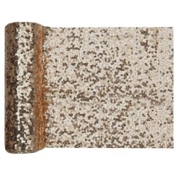 CHEMIN DE TABLE SEQUINS OR 19 CM X 3 METRES 