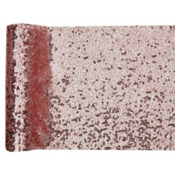 CHEMIN DE TABLE SEQUINS ROSE GOLD 19 CM X 3 METRES 