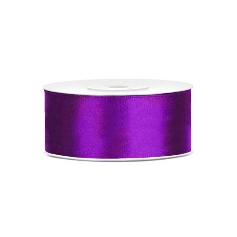RUBAN SATIN DOUBLE FACE VIOLET 25 MM X 25 M