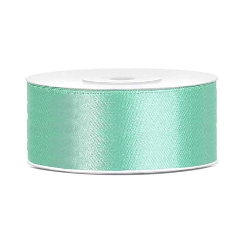 RUBAN SATIN DOUBLE FACE VERT EAU 25 MM X 25 M