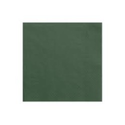 20 SERVIETTES CARRE VERT FONCE 33 X 33 CM 