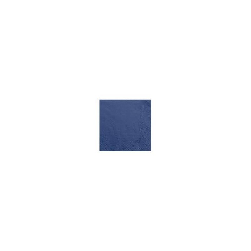 20 SERVIETTES CARRE BLEU 33 X 33 CM 