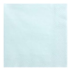 20 SERVIETTES CARRE BLEU CLAIR 33 X 33 CM 