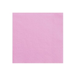 20 SERVIETTES CARRE ROSE 33 X 33 CM 