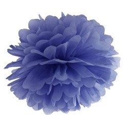 1 POMPOM BLEU NAVY 25 CM