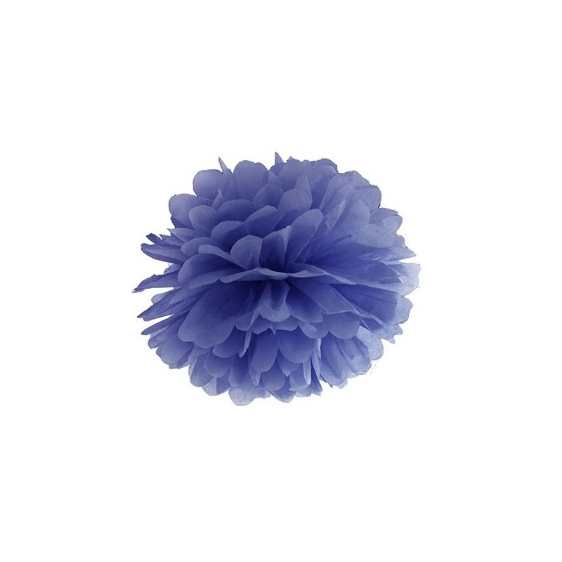 1 POMPOM BLEU NAVY 25 CM