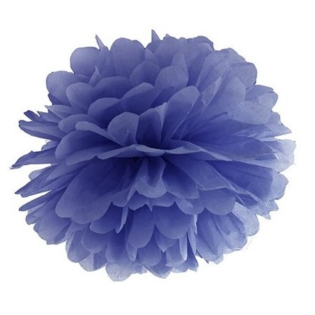 1 POMPOM BLEU NAVY 25 CM