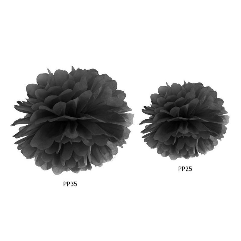 1 POMPOM NOIR 25 CM