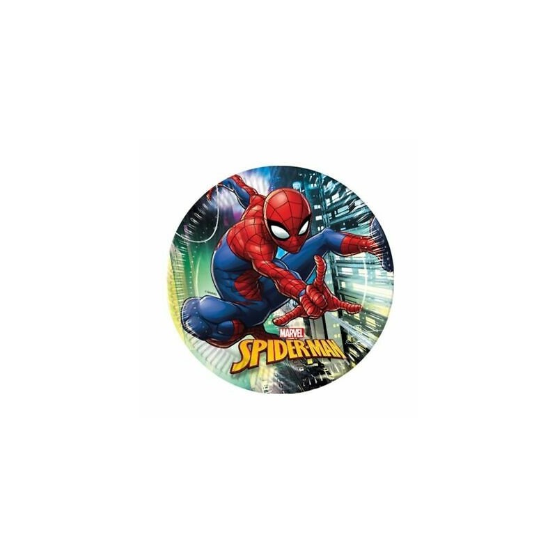 8 ASSIETTES RONDES SPIDERMAN 23 CM 8 ASSIETTES RONDES SPIDERMAN 23 CM