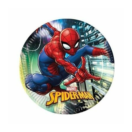 8 ASSIETTES RONDES SPIDERMAN 23 CM