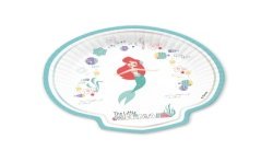 4 ASSIETTES LA PETITE SIRENE EN CARTON FORME COQUILLAGE 25.5 X 25.5 CM 