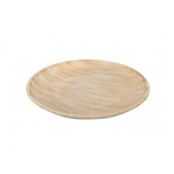 ASSIETTE ROND BOIS EFFET VIEILLI DIAMETRE 29 X 3.5 CM 