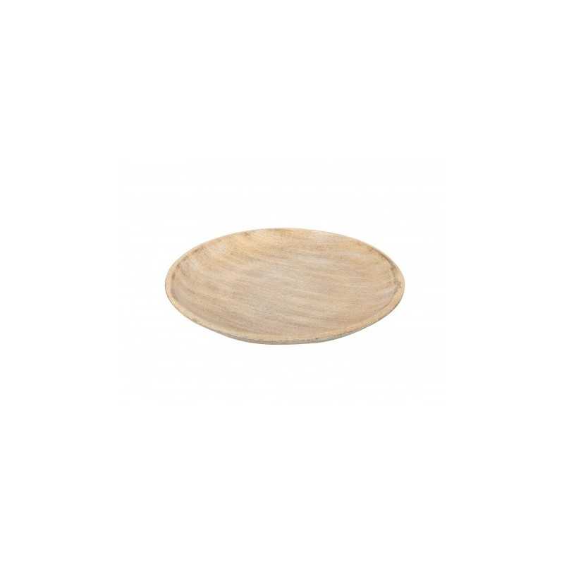 ASSIETTE ROND BOIS EFFET VIEILLI DIAMETRE 29 X 3.5 CM 