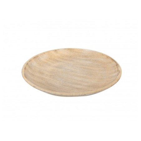 ASSIETTE ROND BOIS EFFET VIEILLI DIAMETRE 29 X 3.5 CM 