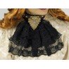 COLLIER A JABOT STEAMPUNK NOIR ET OR