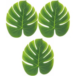 LOT DE 3 FEUILLES TROPICALES 29 X 35 CM  