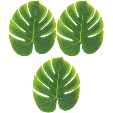 LOT DE 3 FEUILLES TROPICALES 29 X 35 CM  