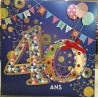 CARTE DOUBLE ANNIVERSAIRE 40 ANS COLL'AGE 18 X 18 CM