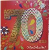 CARTE DOUBLE ANNIVERSAIRE 70 ANS COLL'AGE 18 X 18 CM