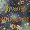 CARTE DOUBLE JOYEUX ANNIVERSAIRE COLL'AGE 18 X 18 CM