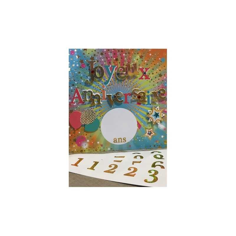 CARTE DOUBLE JOYEUX ANNIVERSAIRE COLL'AGE 18 X 18 CM