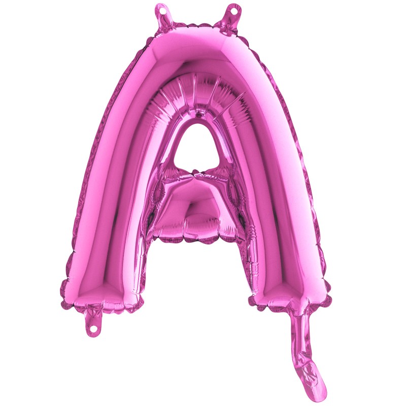 BALLON METALLIQUE LETTRE A FUSCHIA 35 CM 