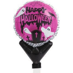 BALLON METALLIQUE 5'' HAPPY HALLOWEEN FANTOME 