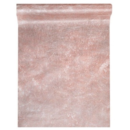 CHEMIN DE TABLE FANON METALLIQUE ROSE GOLD