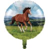 BALLON METALLIQUE ROND CHEVAL 45CM 