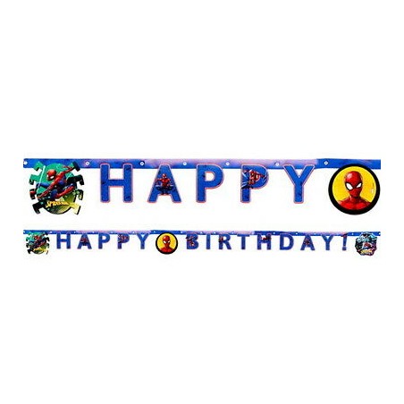 BANNER HAPPY BIRTHDAY SPIDERMAN 200 X 16 CM