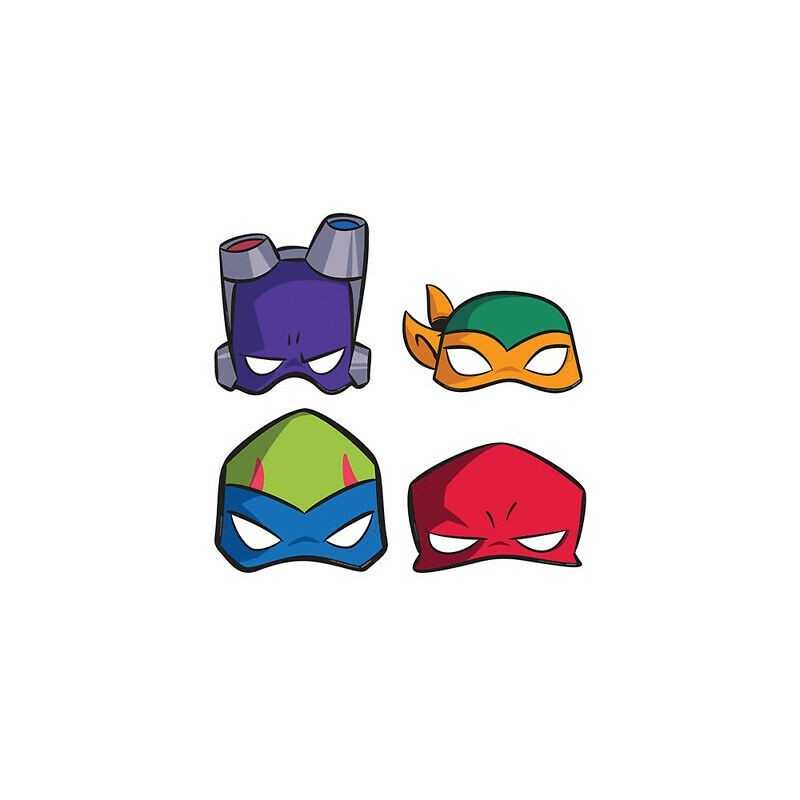 8 MASQUES CARTON LE DESTIN DES TORTUES NINJA