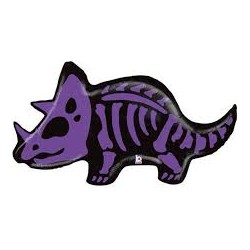 BALLON METALLIQUE TRICERATOPS SQUELETTE VIOLET 104 CM 