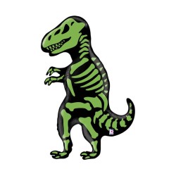 BALLON METALLIQUE T-REX SQUELETTE VERT 104 CM 