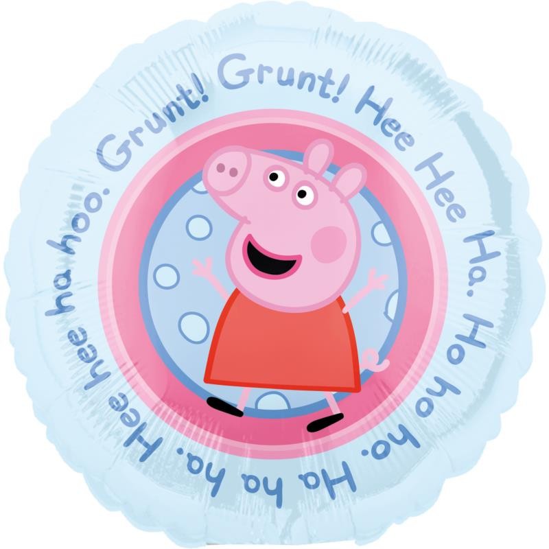 BALLON METALLIQUE ROND PEPPA PIG 23 CM HAPPY BIRTHDAY